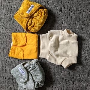 Sloomb Velour Diapers / Noble Bebe Pre Flat / Baby Beehinds Wool Cover